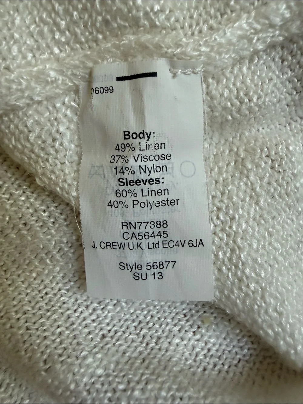 JCrew Light Cream and Navy Raglan Sleeve Women's Sweater